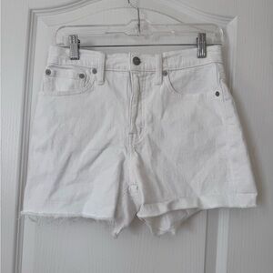 Madewell High-Rise Denim Shorts in Tile White size 26